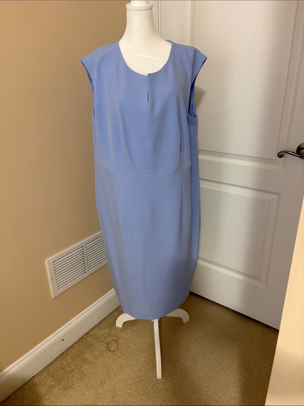 Kasper Periwinkle Sleeveless Midi Shift Dress with jacket